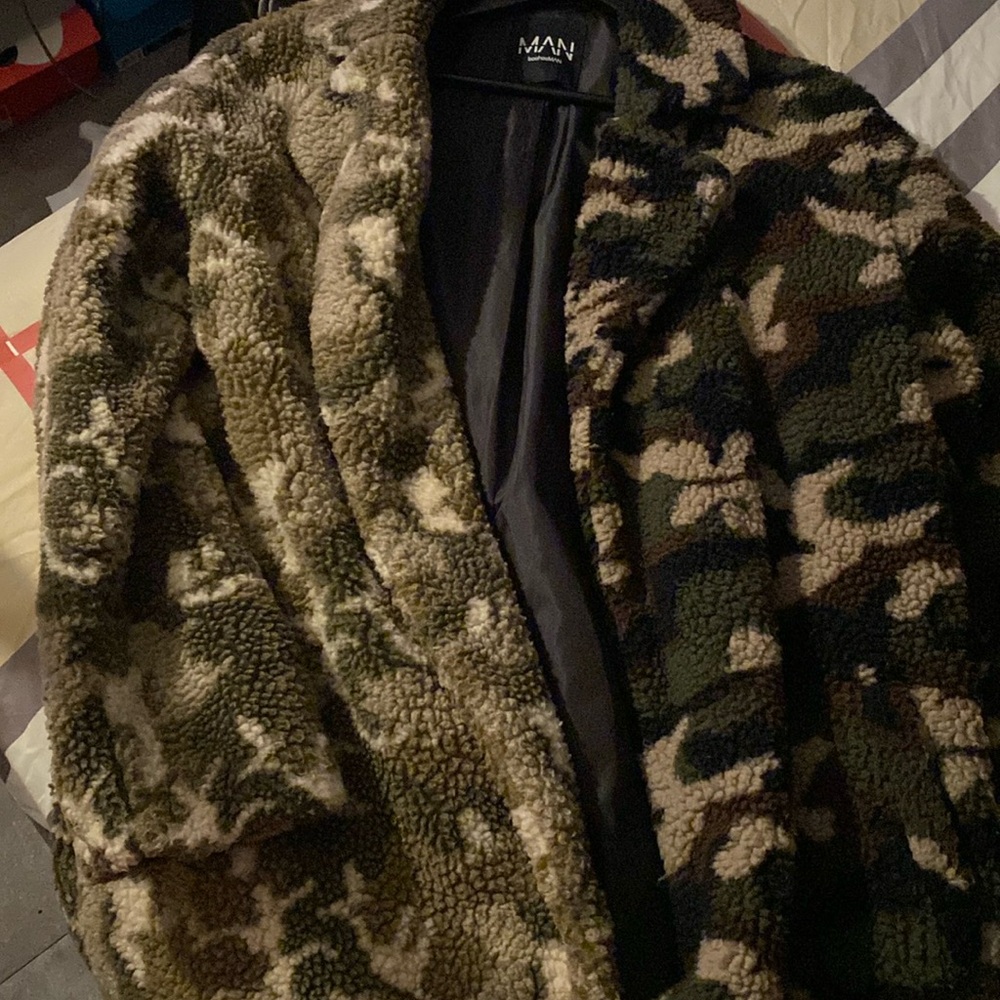 Boohoo man teddy jacket two tone
